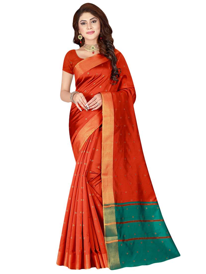 self design woven saree with blouse - 16893279 - Zoom Image - 0