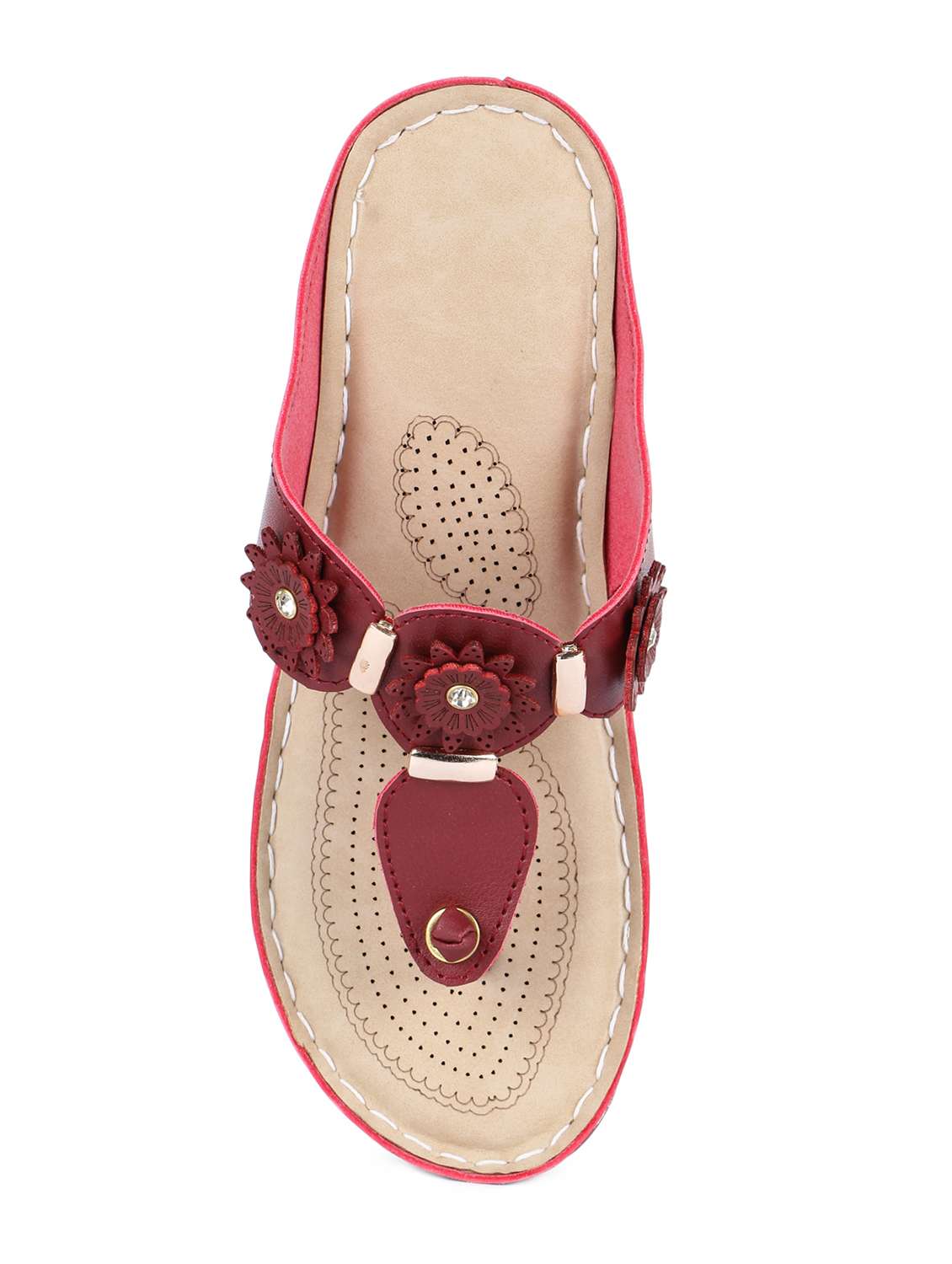 maroon toe separator sandals - 16893707 -  Standard Image - 3