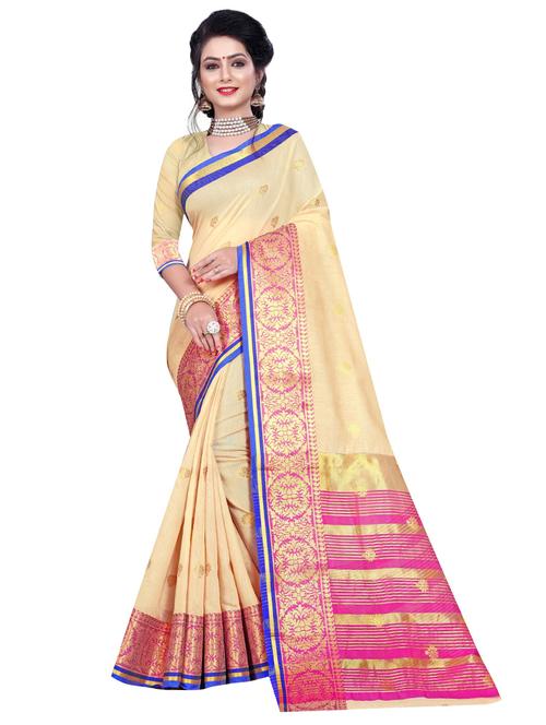 solid woven saree with blouse - 16893712 - Standard Image - 0