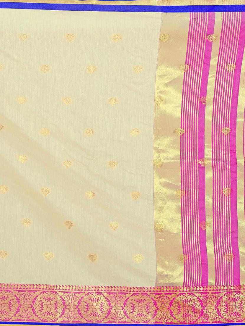 solid woven saree with blouse - 16893712 - Standard Image - 3