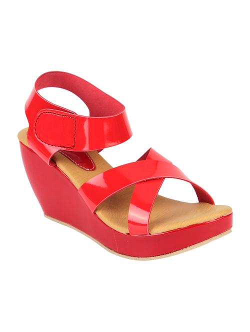 red platforms wedges - 16894209 - Standard Image - 0