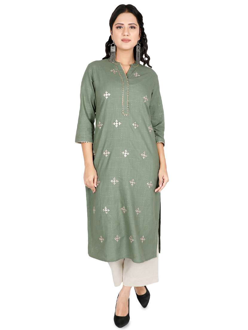 embroidered straight kurta