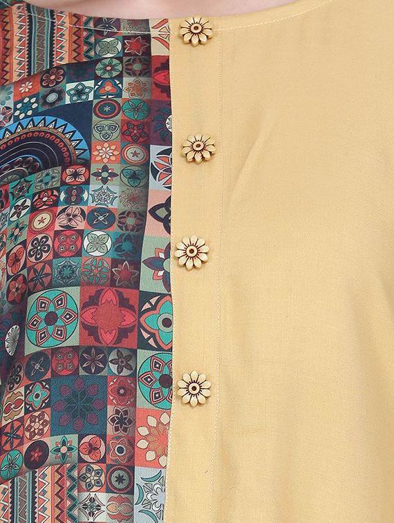 contrast asymmetric kurta - 16894544 - Standard Image - 3