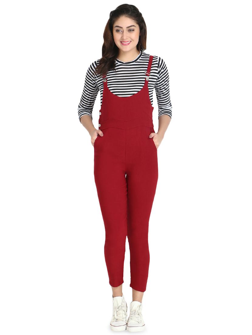 dungaree pant with striped top