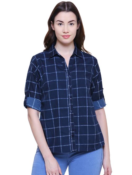roll up sleeved checkered shirt - 16895033 - Standard Image - 0