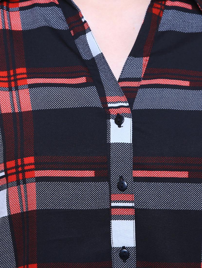 turn up sleeved checkered shirt - 16895071 - Standard Image - 3