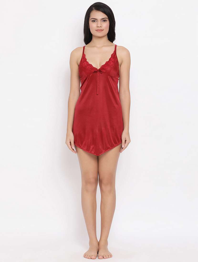 cami neck satin babydoll - 16896105 - Standard Image - 3
