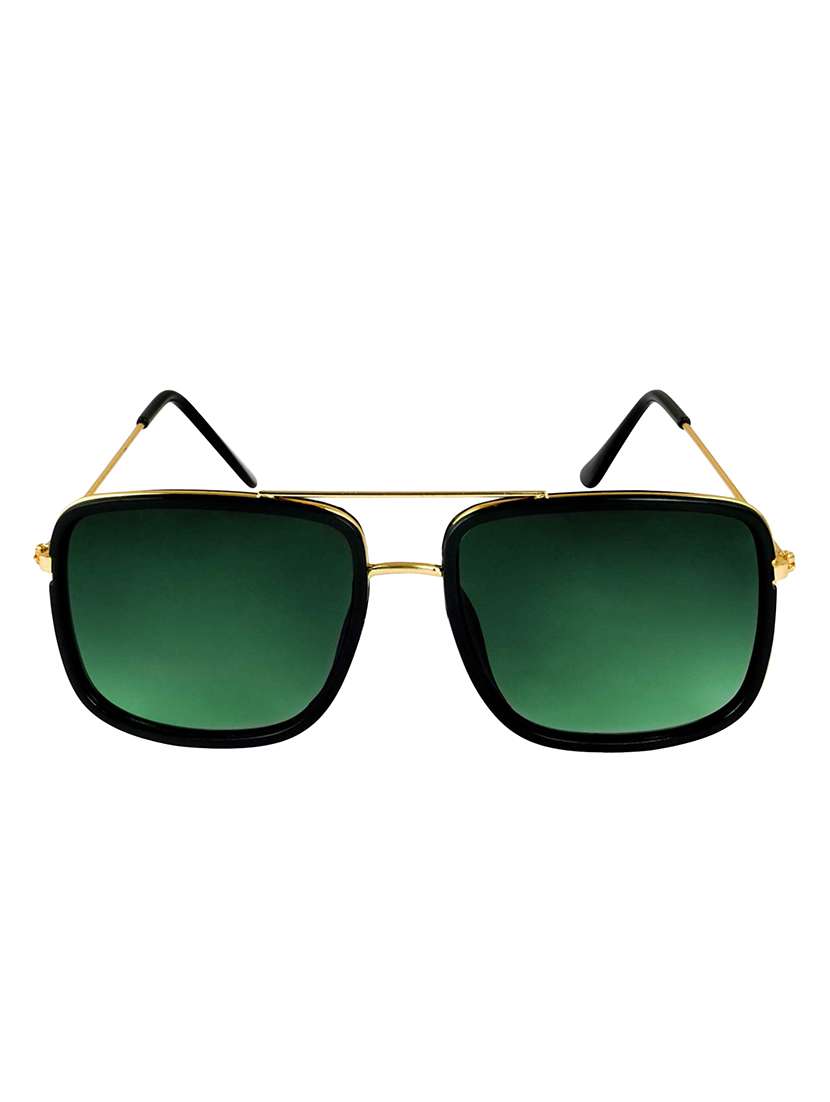 etrg unisex premium square green  gradient metal body sunglass