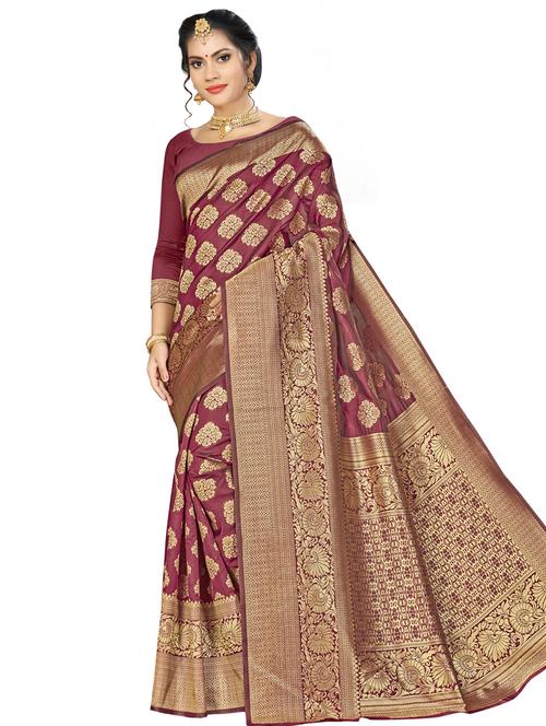 floral banarasi saree - 16896819 - Standard Image - 0