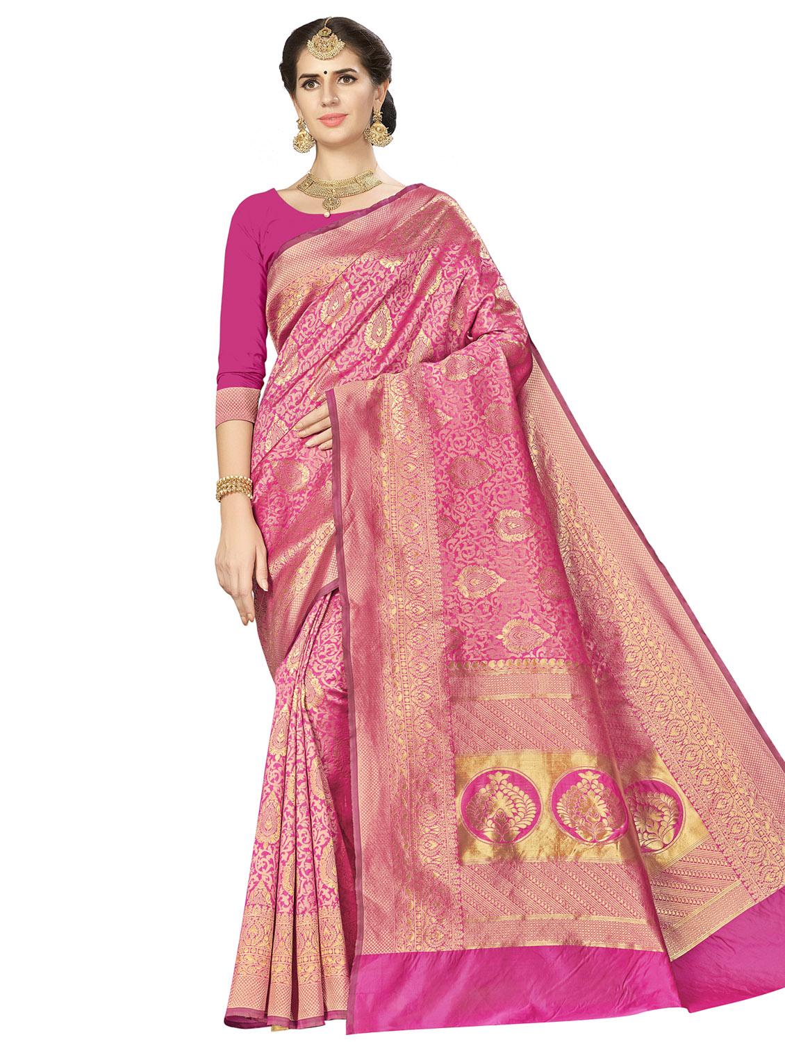 pastel banarasi saree with blouse - 16896832 - Zoom Image - 0