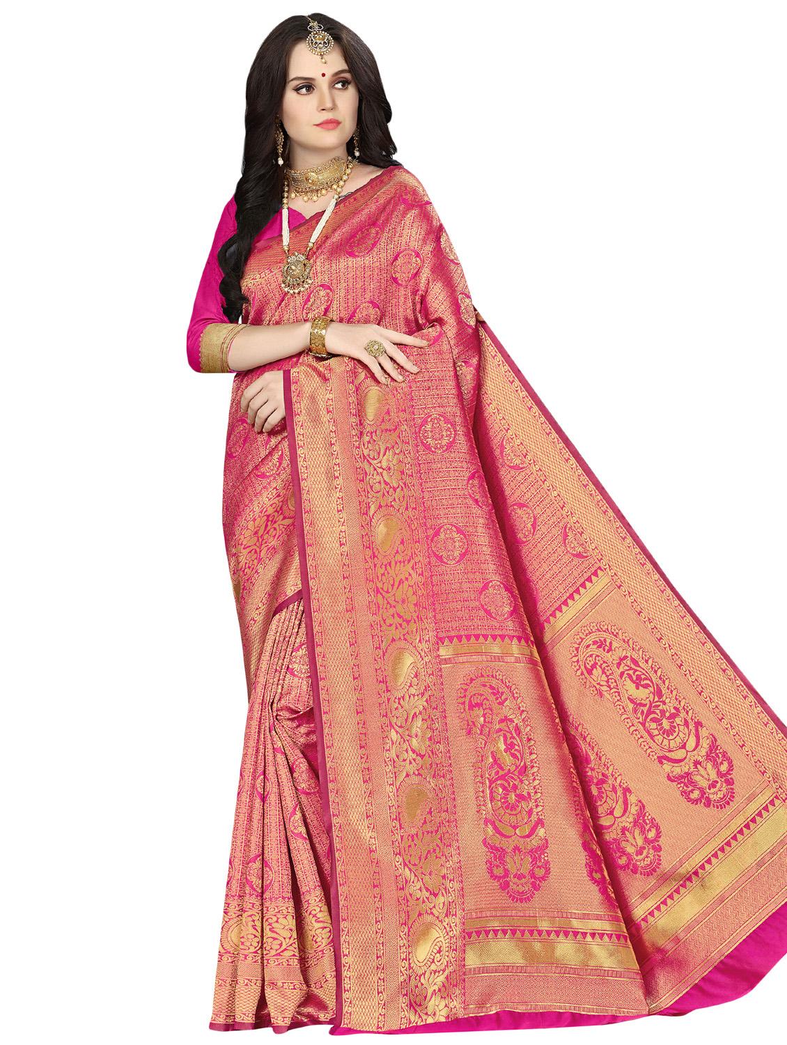 self design banarasi saree - 16896835 -  Zoom Image - 0