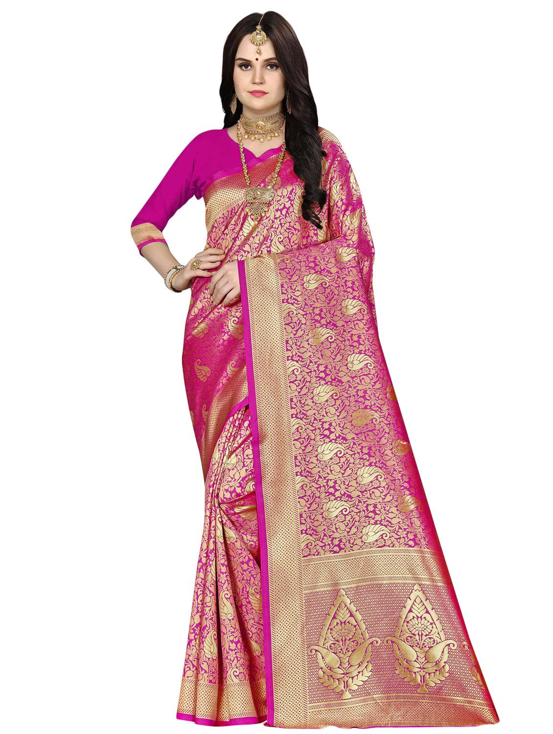 paisley banarasi saree with blouse - 16896838 - Zoom Image - 0