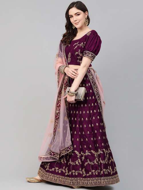embroidered panelled lehenga - 16901154 - Standard Image - 0