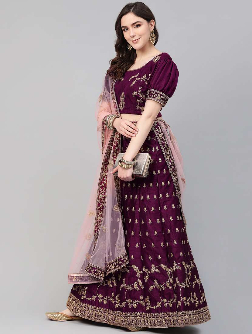 embroidered panelled lehenga - 16901154 - Zoom Image - 0