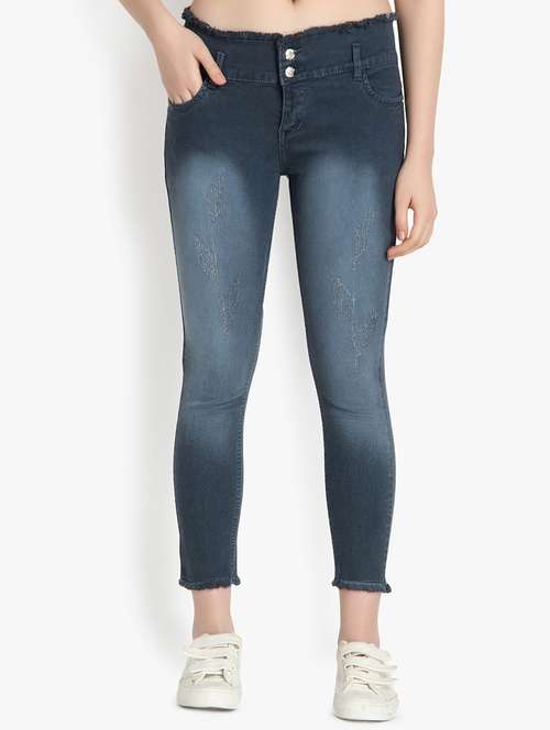 frayed detail stone washed jeans  - 16903287 -  Standard Image - 0