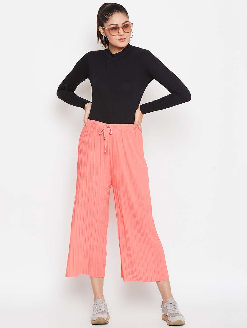 drawstring waist flared palazzo - 16906977 -  Standard Image - 3