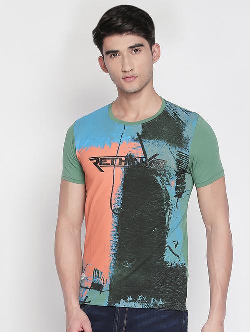 green front print t-shirt - 16907853 - Standard Image - 0