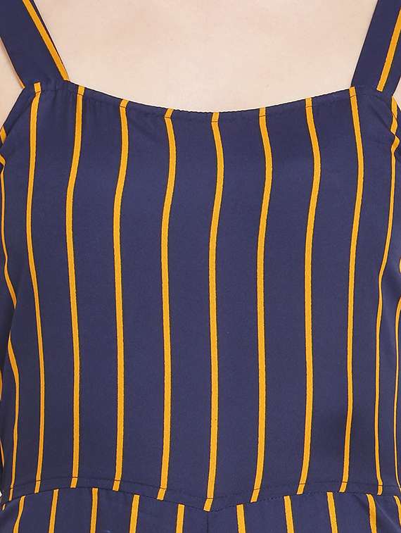 shoulder strap striped jumpsuit - 16908424 - Standard Image - 3