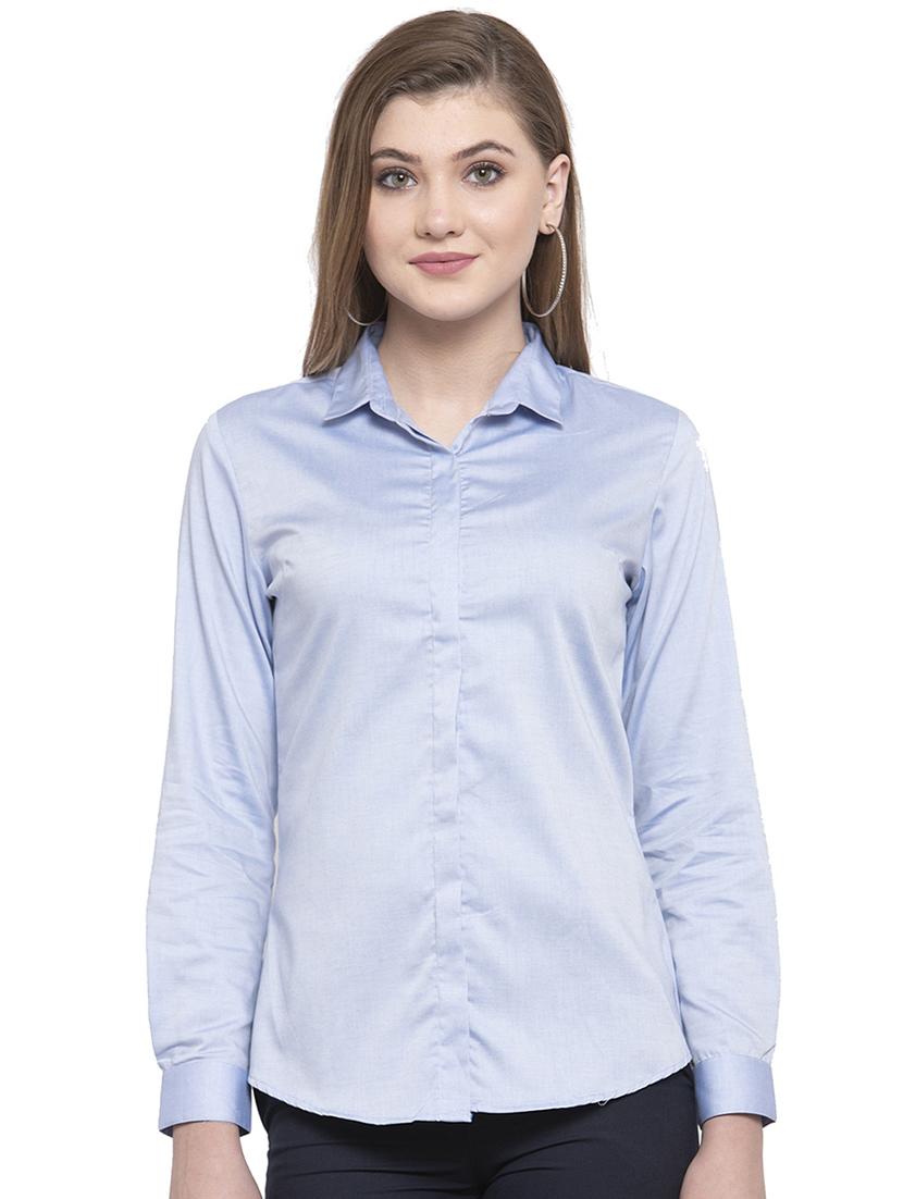 concealed placket solid shirt - 16908643 - Zoom Image - 0
