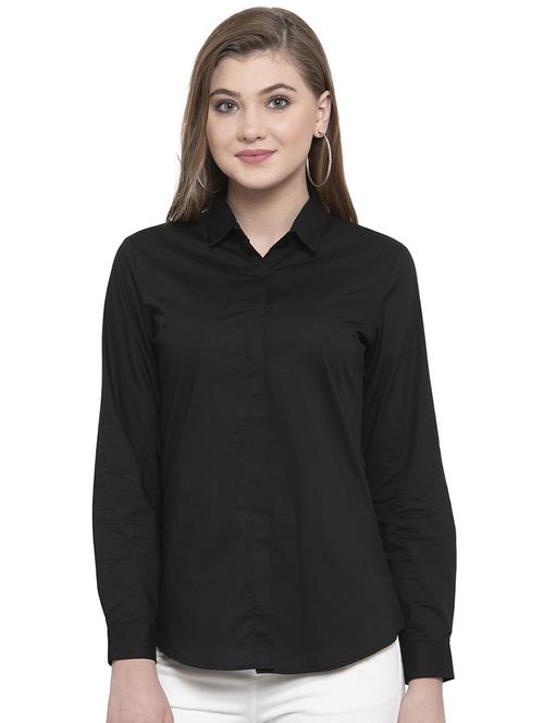concealed placket solid shirt - 16908644 - Standard Image - 0