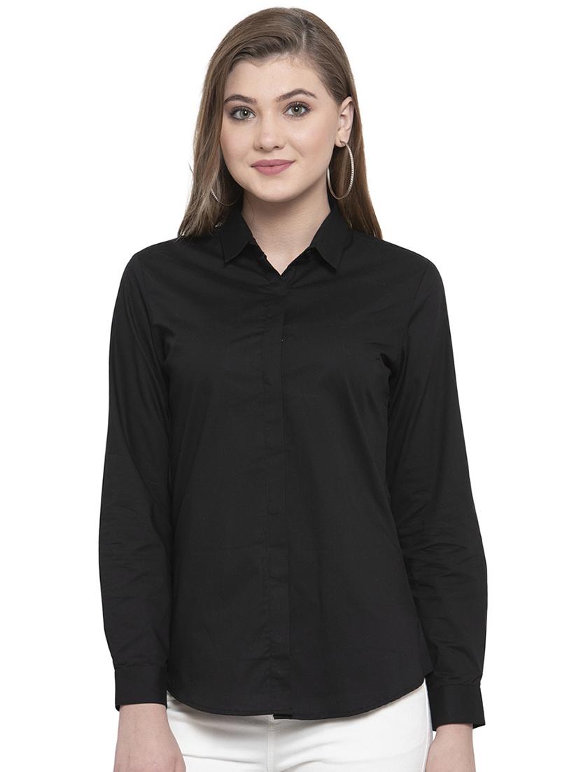 concealed placket solid shirt - 16908644 - Zoom Image - 0