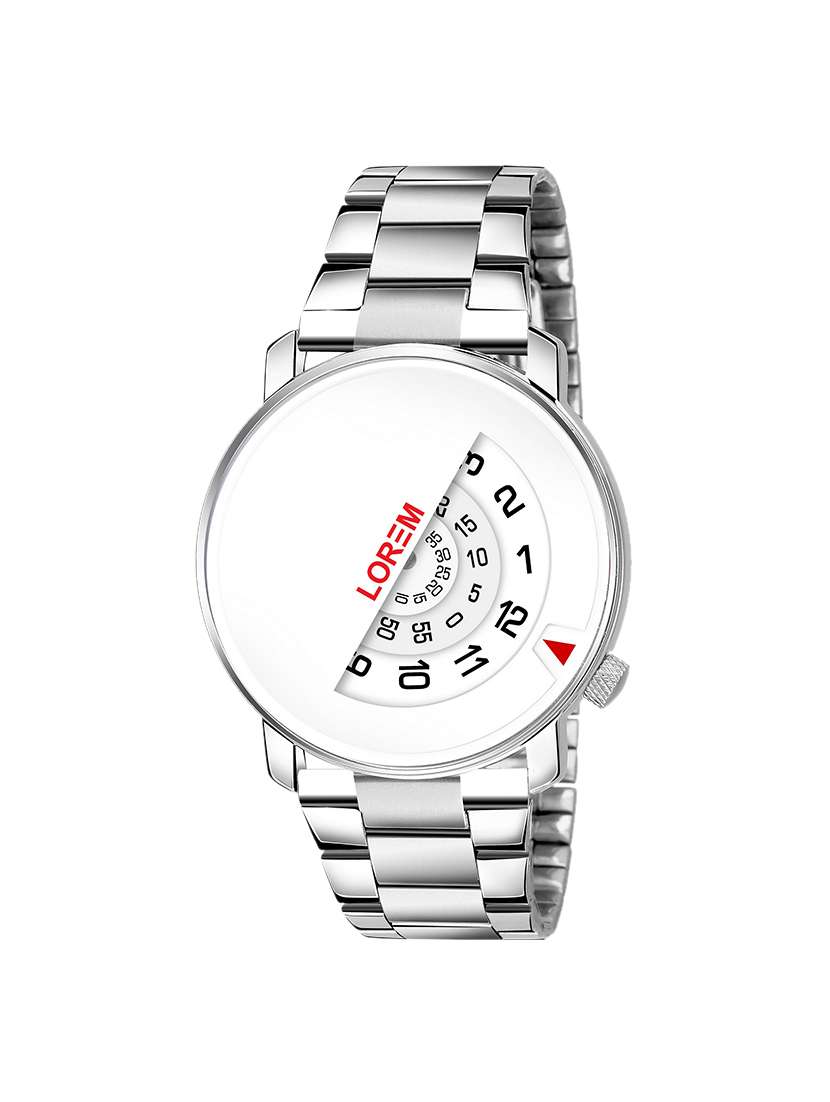 lorem analog white color dial watch for men-lk-106