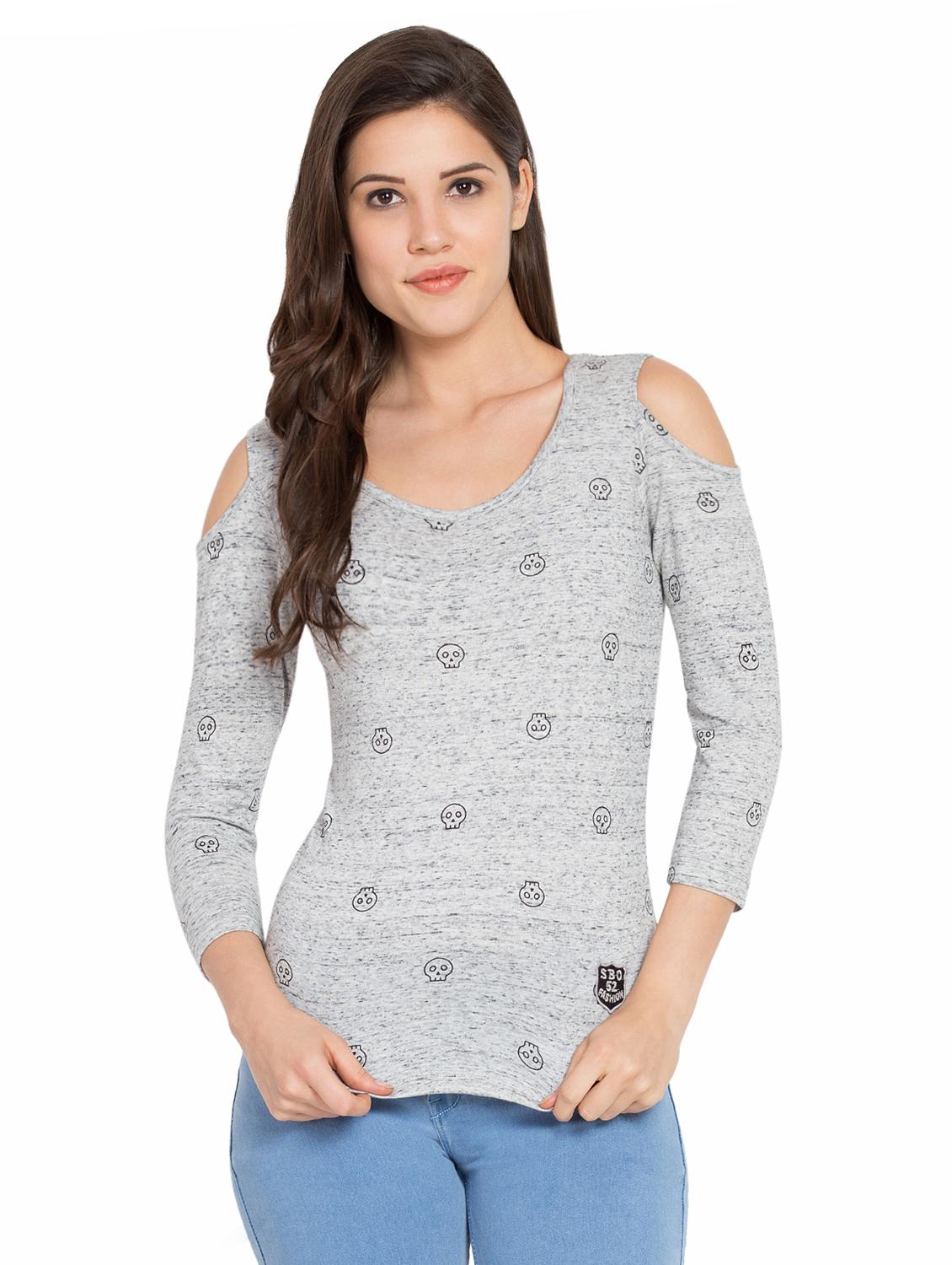 cold shoulder quirky tee - 16909793 - Zoom Image - 0