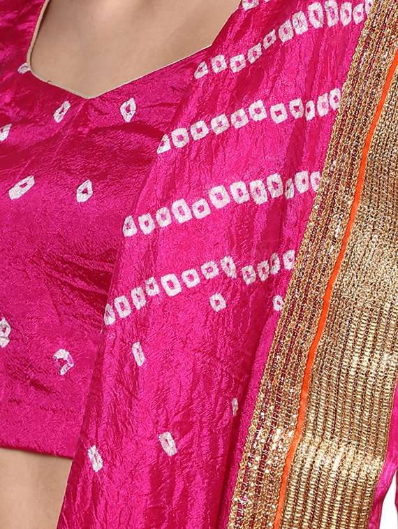 bandhani print a-line lehenga - 16910332 -  Standard Image - 3