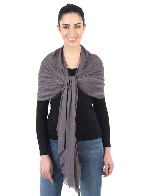 women's solid print stole - 16910923 - Standard Image - 0