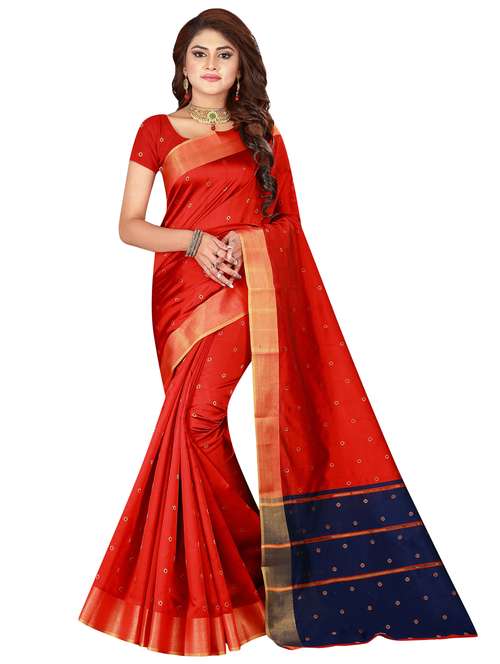 self design woven saree with blouse - 16912502 - Standard Image - 0