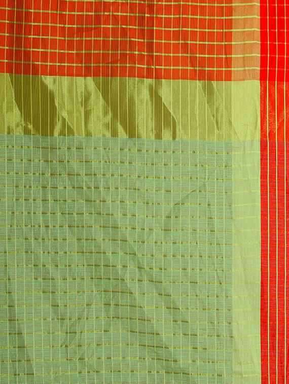 striped tant saree with blouse - 16912503 - Standard Image - 3
