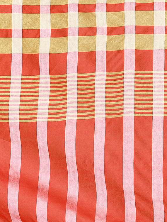 checkered woven saree - 16912521 - Standard Image - 3