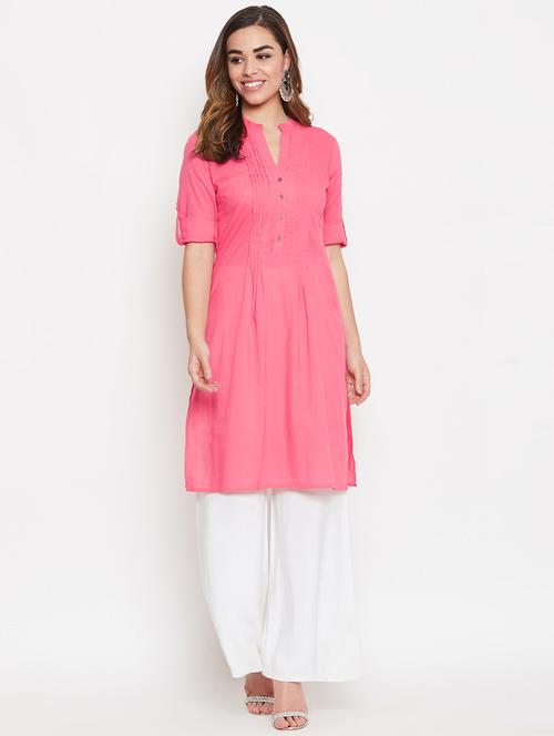 solid straight kurta - 16914203 - Standard Image - 0