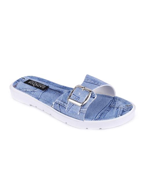 blue slip on slides - 16915186 - Standard Image - 0