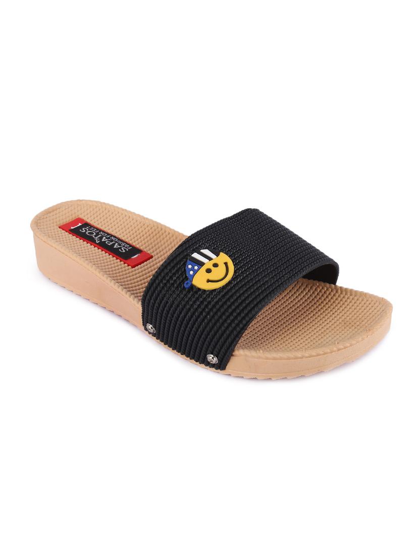 black slip on  flip flops - 16915195 -  Zoom Image - 0
