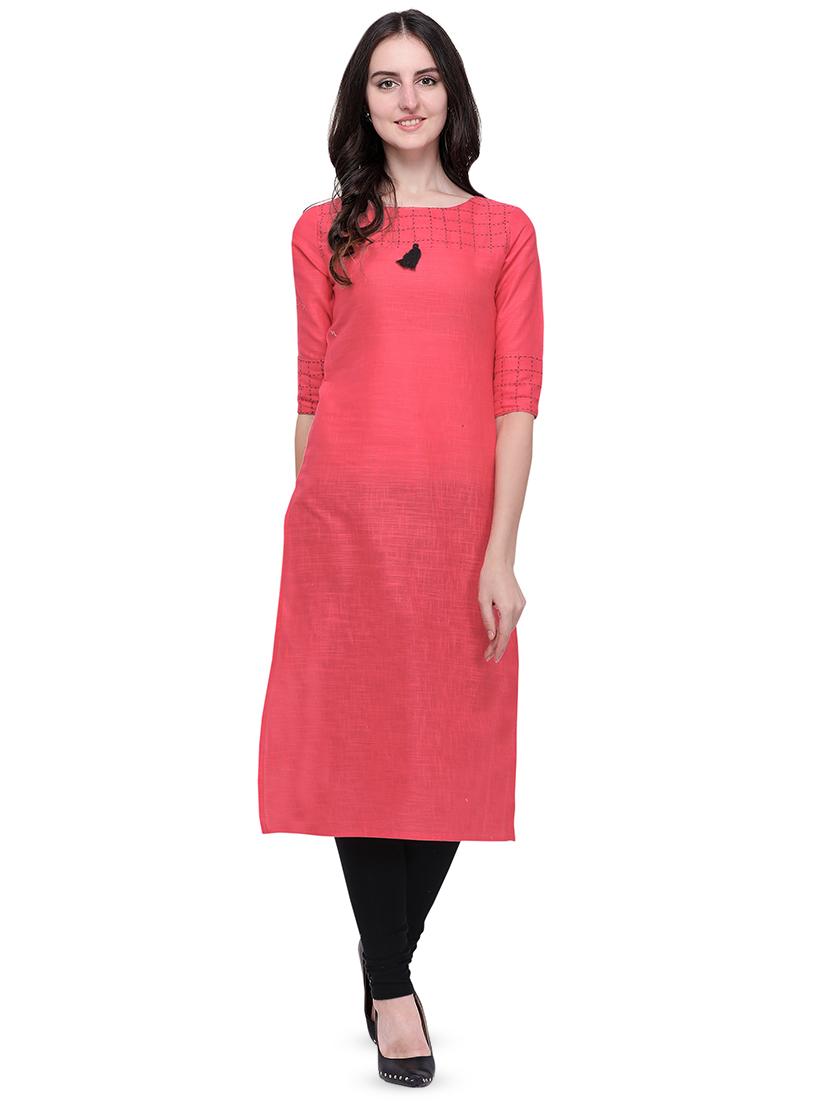 solid straight kurta - 16915422 -  Zoom Image - 0