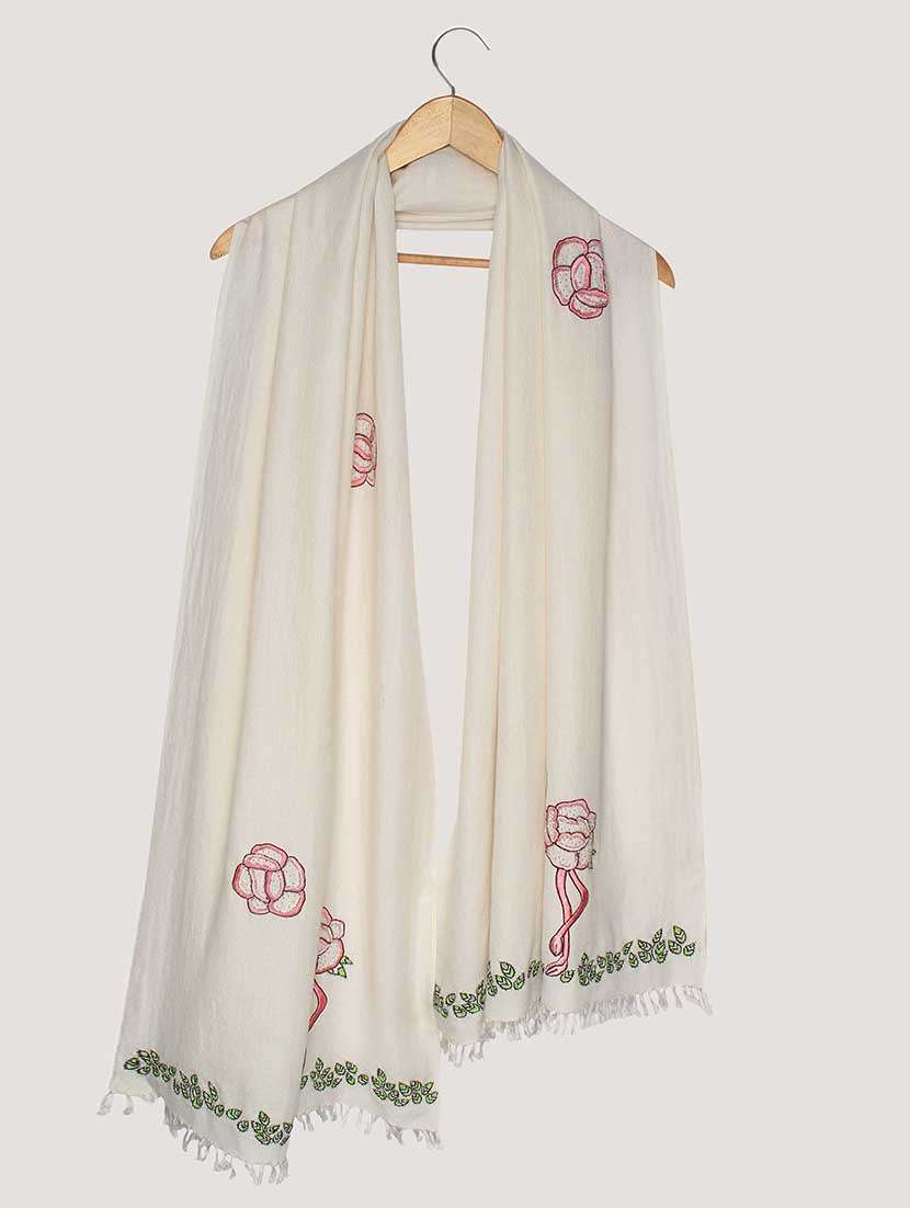 Buy online White Pashmina Shawl from winter wear for Women by