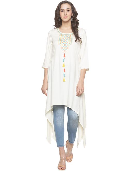 embroidered asymmetric kurta  - 16915528 -  Standard Image - 0