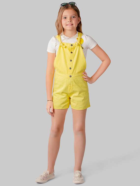yellow cotton dungarees