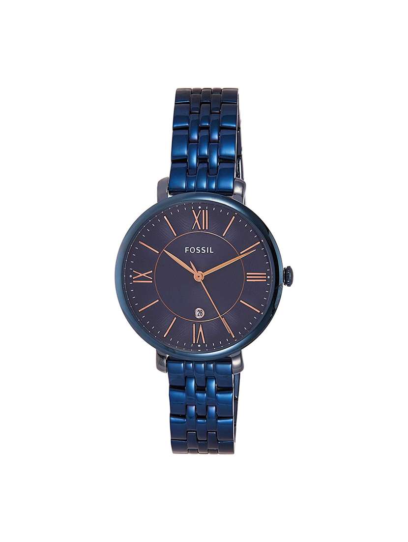 fossil jacqueline analog blue dial women's watch es4094