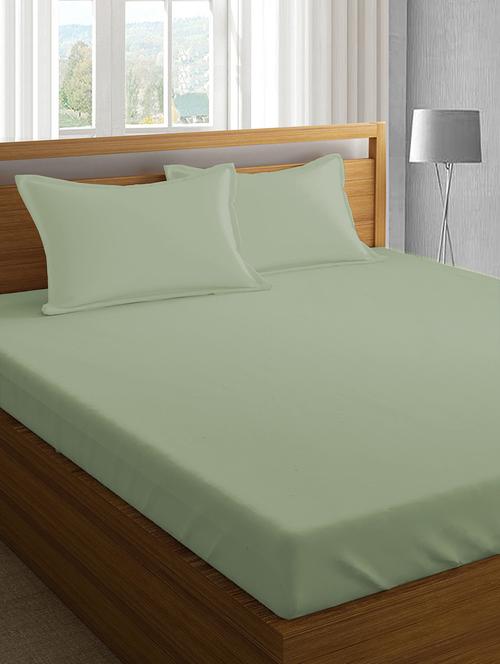 cotton satin king size elastic fitted sheet with 2 pillow covers - 16917586 - Standard Image - 0