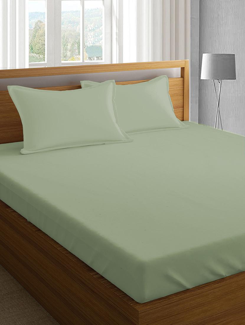 cotton satin king size elastic fitted sheet with 2 pillow covers - 16917586 - Zoom Image - 0