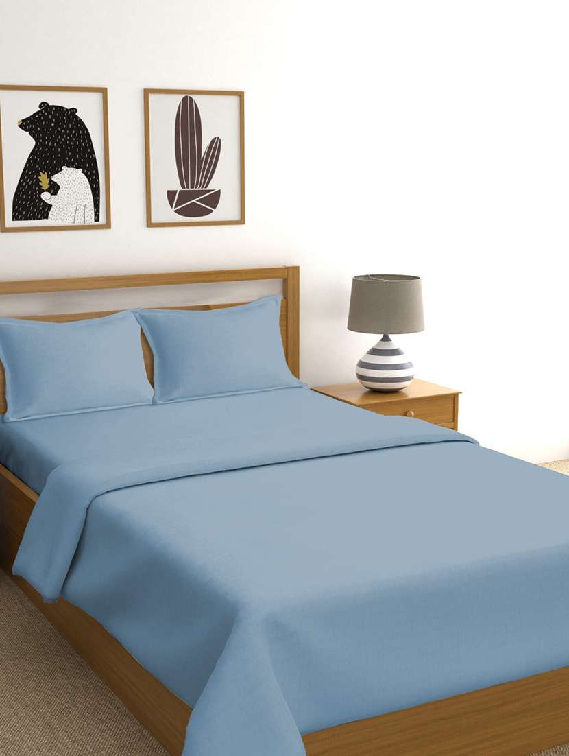  cotton satin king size bed sheet with 2 pillow covers