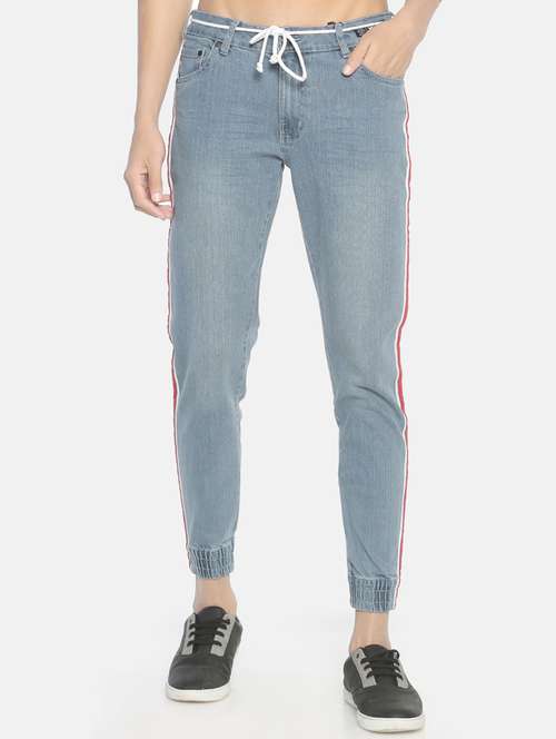 blue side taped joggers - 16919175 -  Standard Image - 0