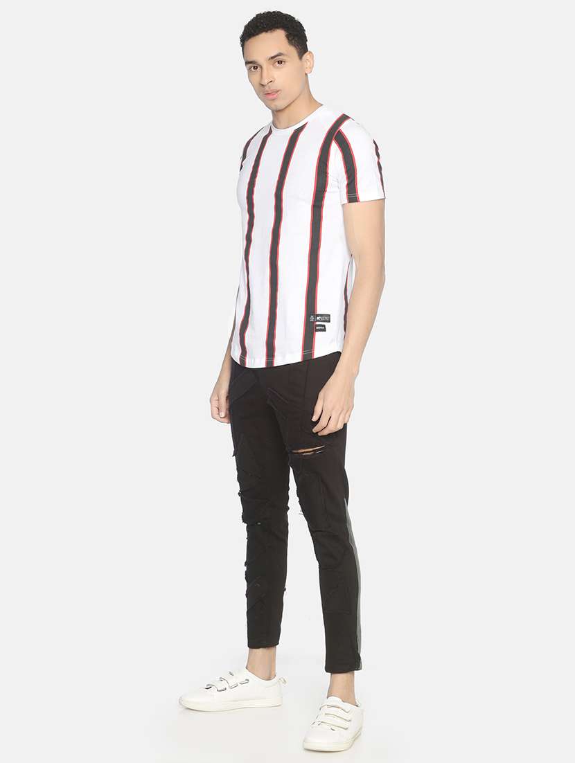 black patched side taped denim jeans - 16919187 - Standard Image - 3