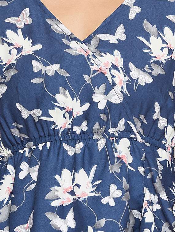 front overlap floral dress  - 16919584 -  Standard Image - 3