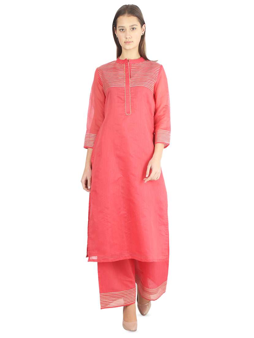 solid kurta palazzo set