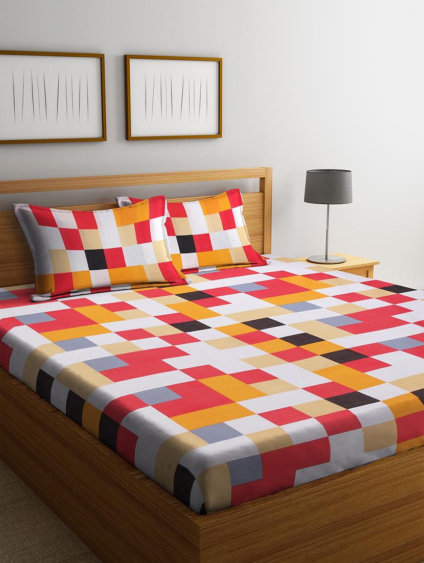 cotton double bedsheet with two pillow cover - 16919938 -  Zoom Image - 0