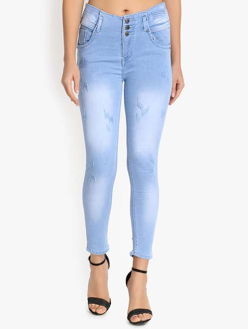 high rise stone washed jeans - 16921811 - Standard Image - 0
