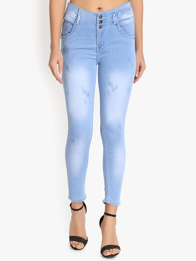 high rise stone washed jeans - 16921811 - Zoom Image - 0